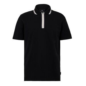 Paul Smith Mens Zipped Tailored Short-Sleeved Polo Shirt / Black